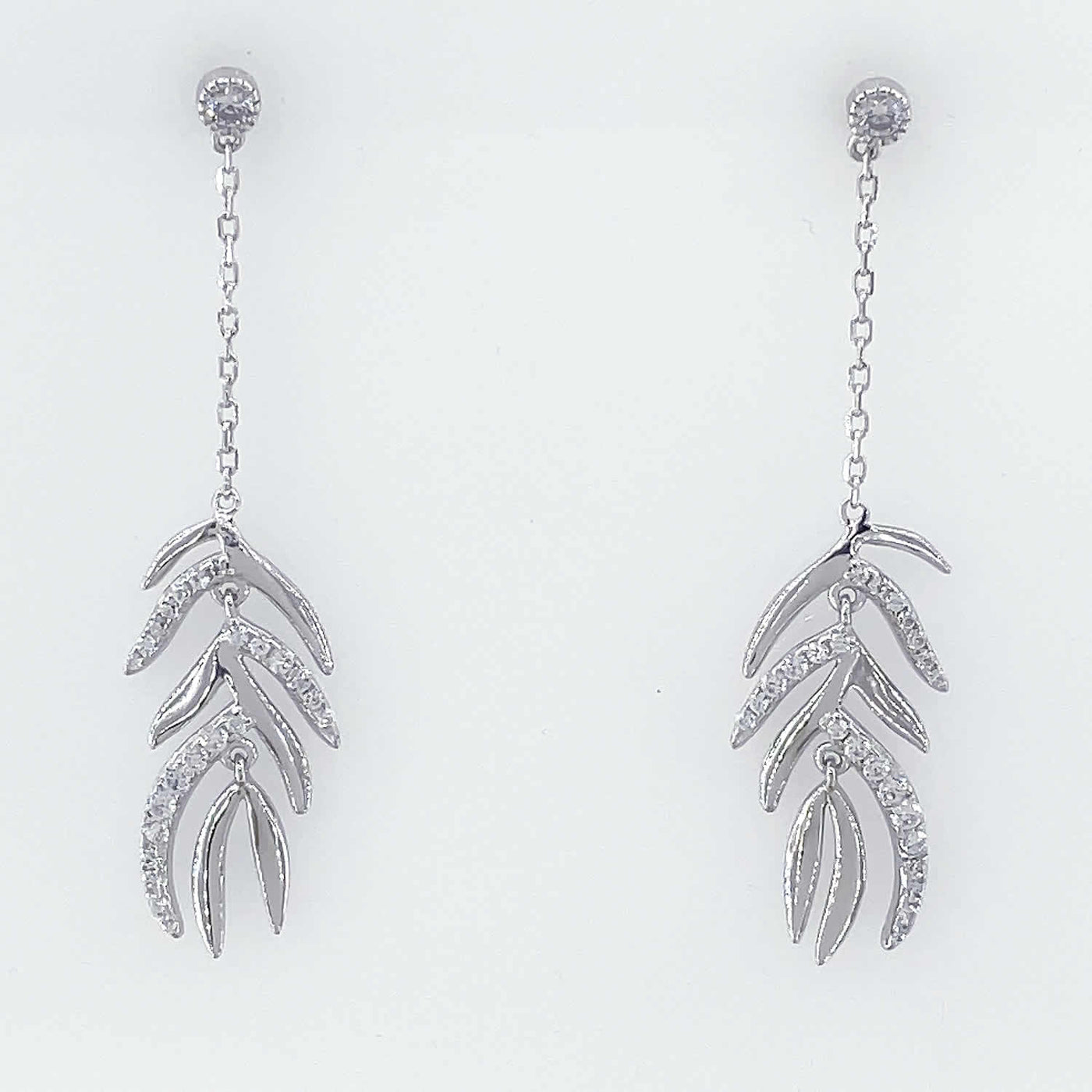 Women's Silver Leaf Design Cocktail Dangler Earring  92.5 Pure Silver