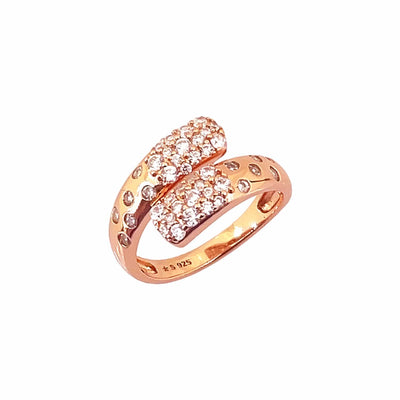 Women's Classy Rose Gold  Cuddle Ring 92.5 purity silver