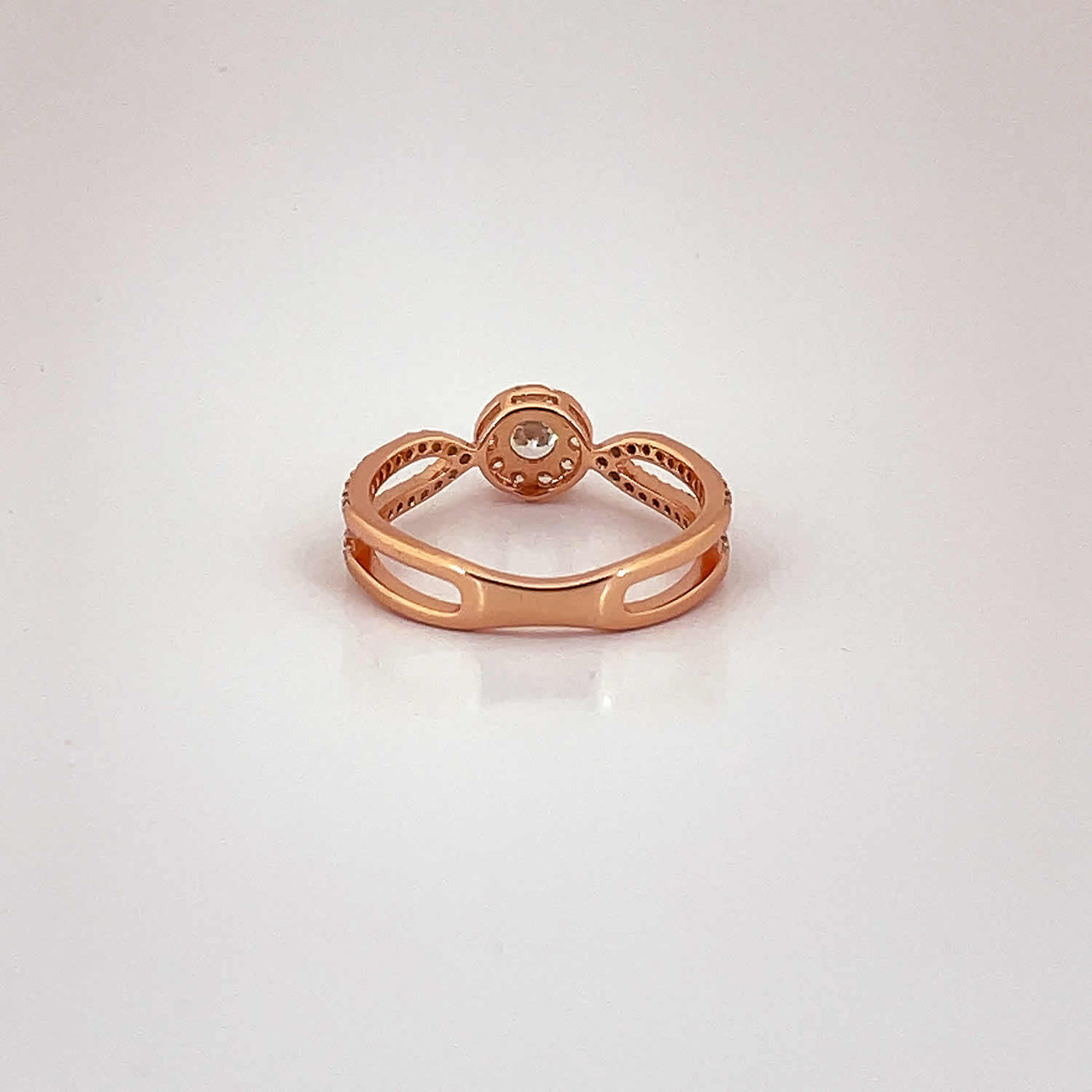 Women's Floweret Double Layered Classy Rose Gold Statement Ring 92.5 purity silver