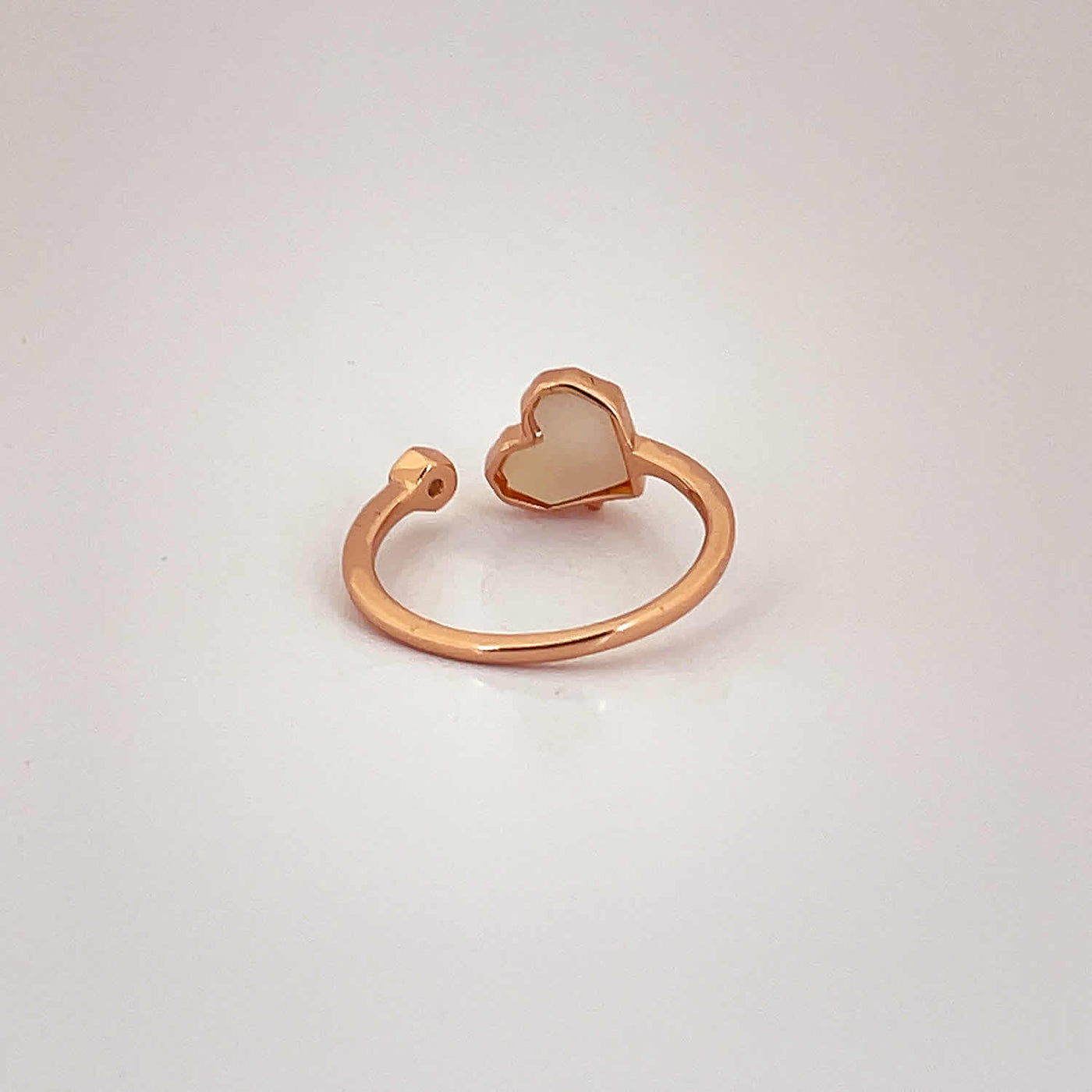 Women's Classy Heart Love Rose Gold Adjustable Open Ring 92.5 purity silver