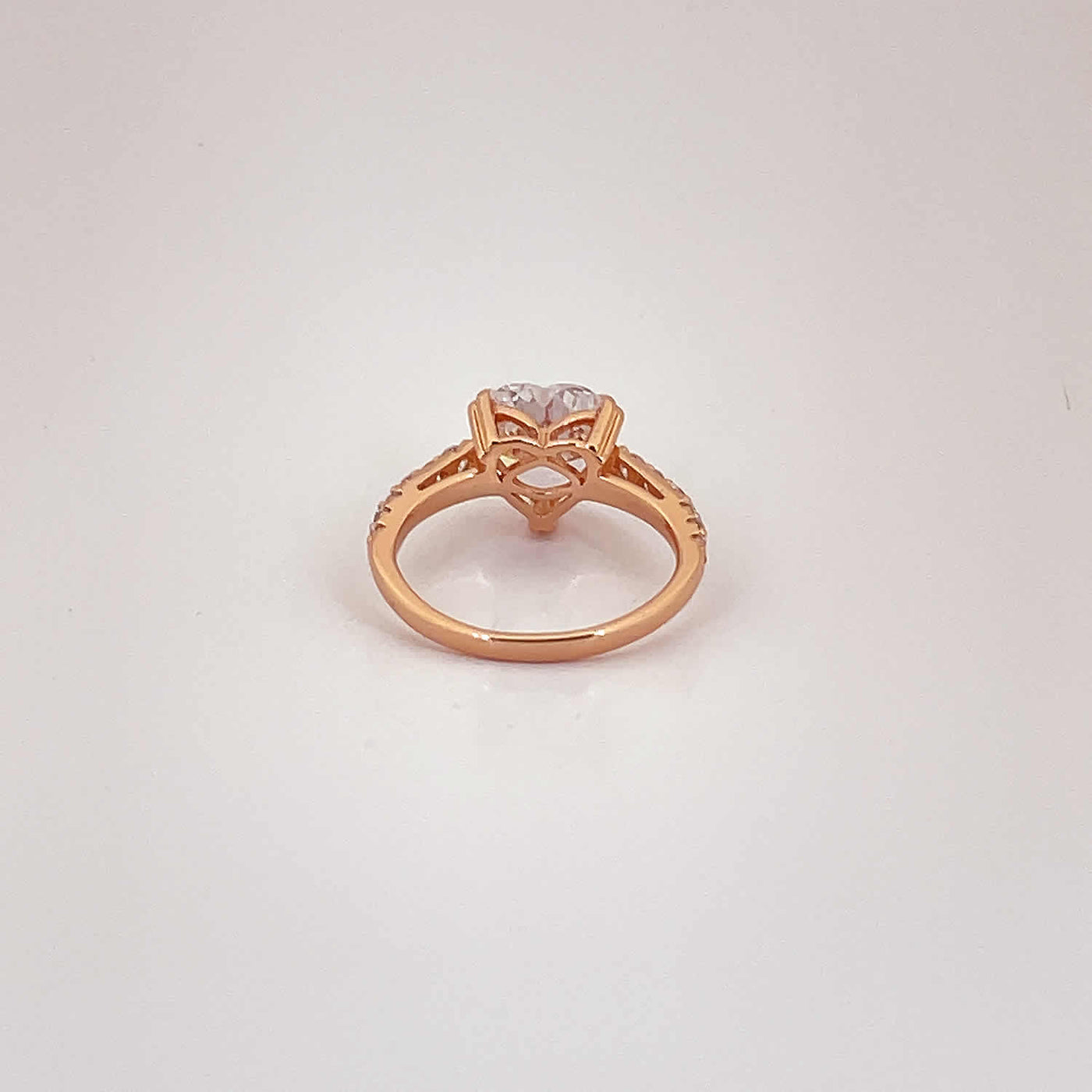 Women's Classy Classy Solitaire Heart Cut Love Rose Gold Ring 92.5 purity silver