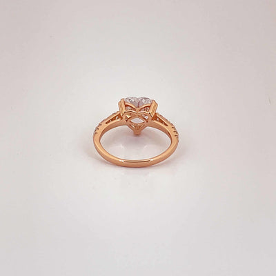 Women's Classy Classy Solitaire Heart Cut Love Rose Gold Ring 92.5 purity silver