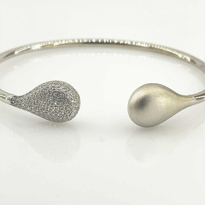 Women's Silver Adjustable cuff style opposite pole bracelet  92.5 Pure Silver