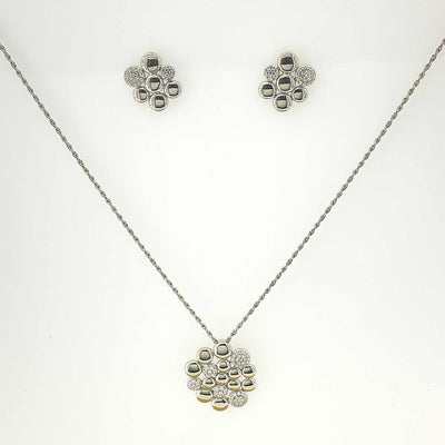 Women's Silver Floweret Blossom Classy Necklace set 92.5 Pure Silver with chain