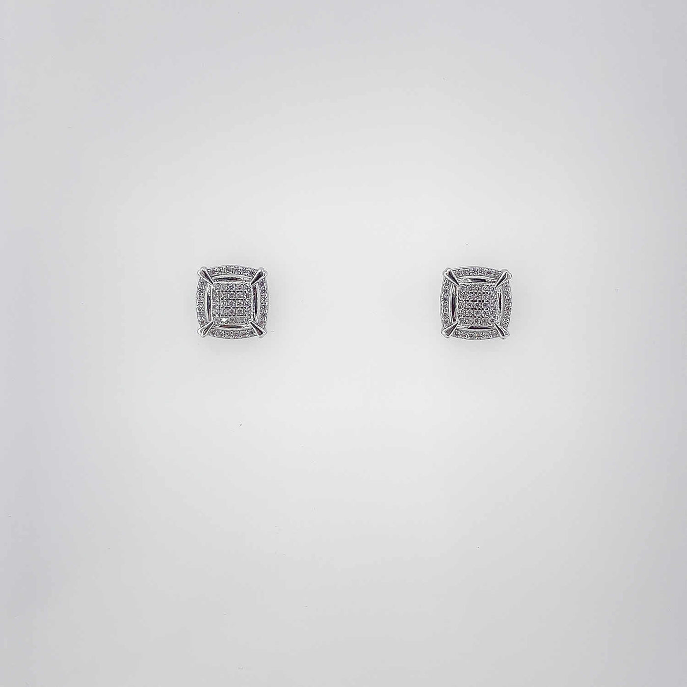 Women's Silver Geometric Square Stud Statement Earring  92.5 Pure Silver