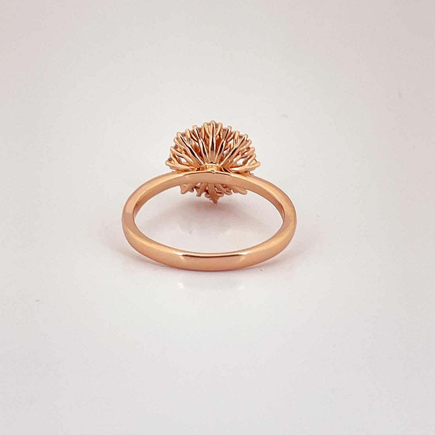 Women's Classy Rose Gold Cluster Flower Statement  Ring 92.5 purity silver