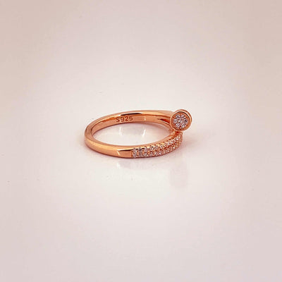 Women's Classy Rose Gold Three Layer Cuddle Ring 92.5 purity silver