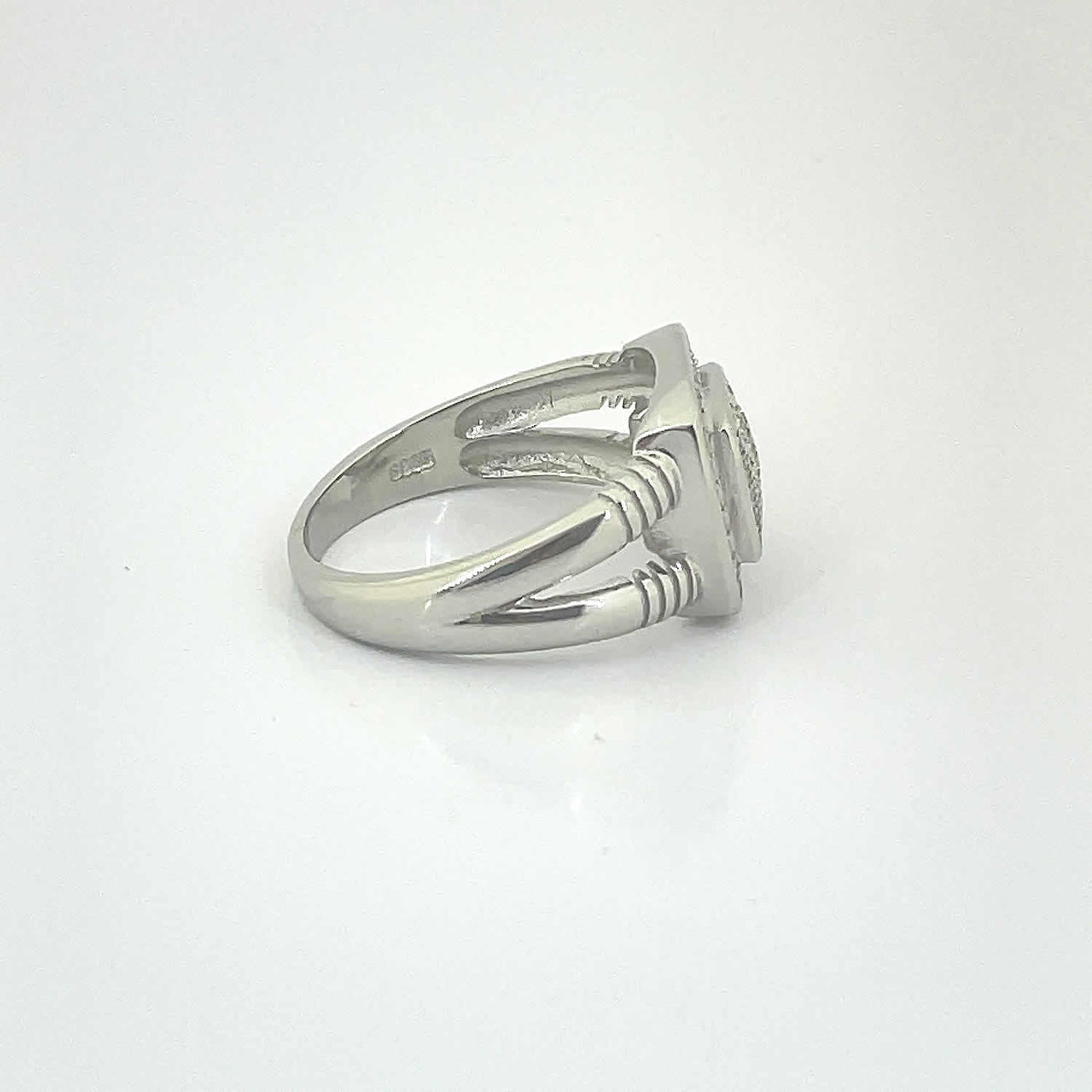 Men's Classy Cocktail Layered Rope  Statement Ring 92.5 purity silver