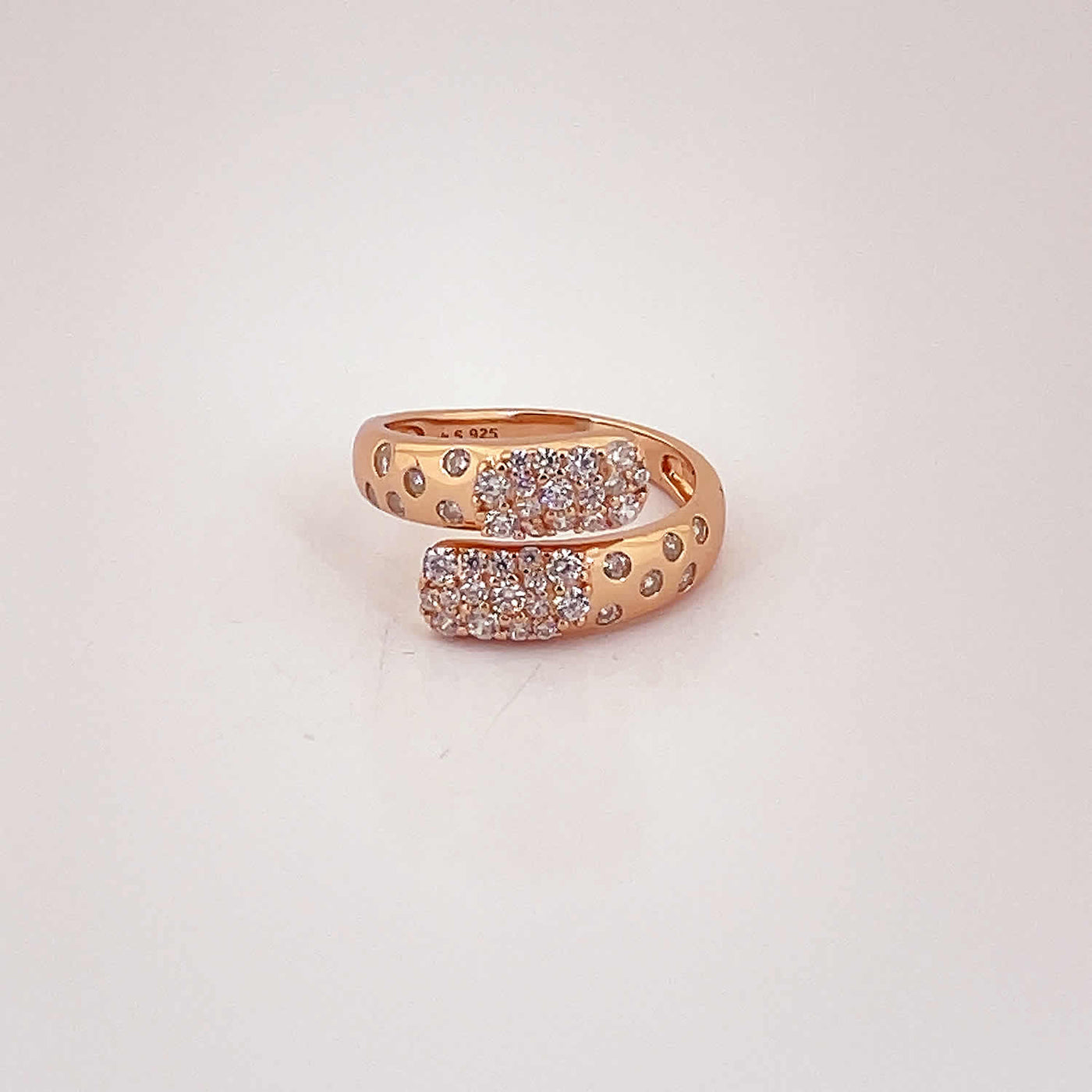 Women's Classy Rose Gold  Cuddle Ring 92.5 purity silver