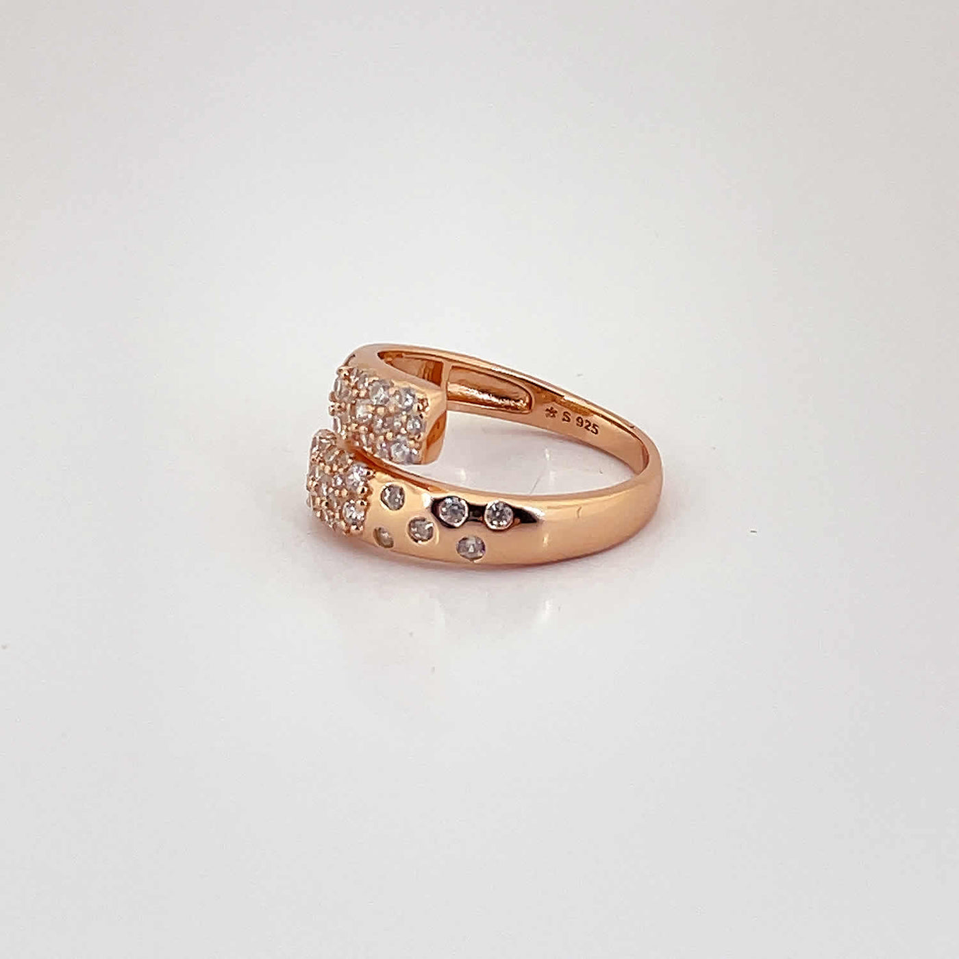 Women's Classy Rose Gold  Cuddle Ring 92.5 purity silver