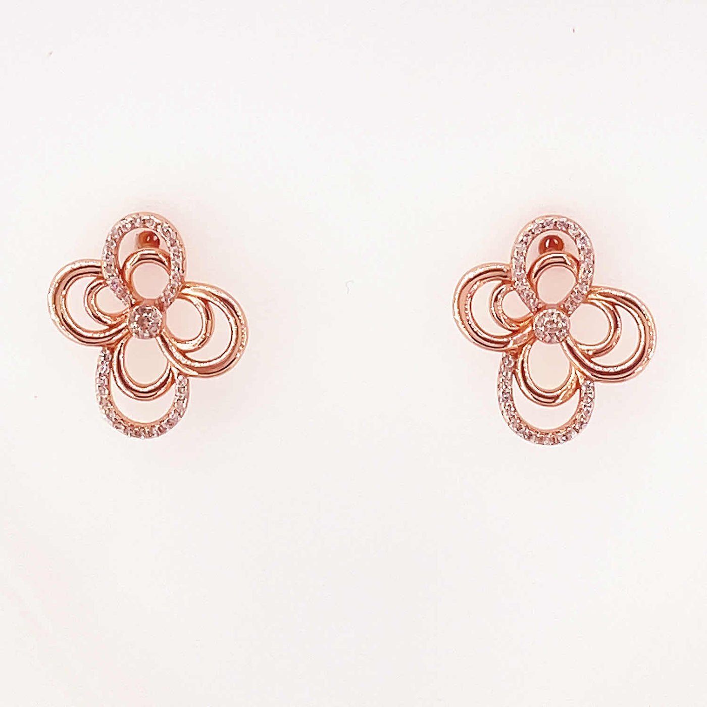 Women's Silver Rose Gold Floweret Elegant Earring 92.5 Pure Silver