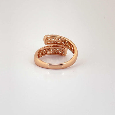 Women's Classy Rose Gold  Cuddle Ring 92.5 purity silver