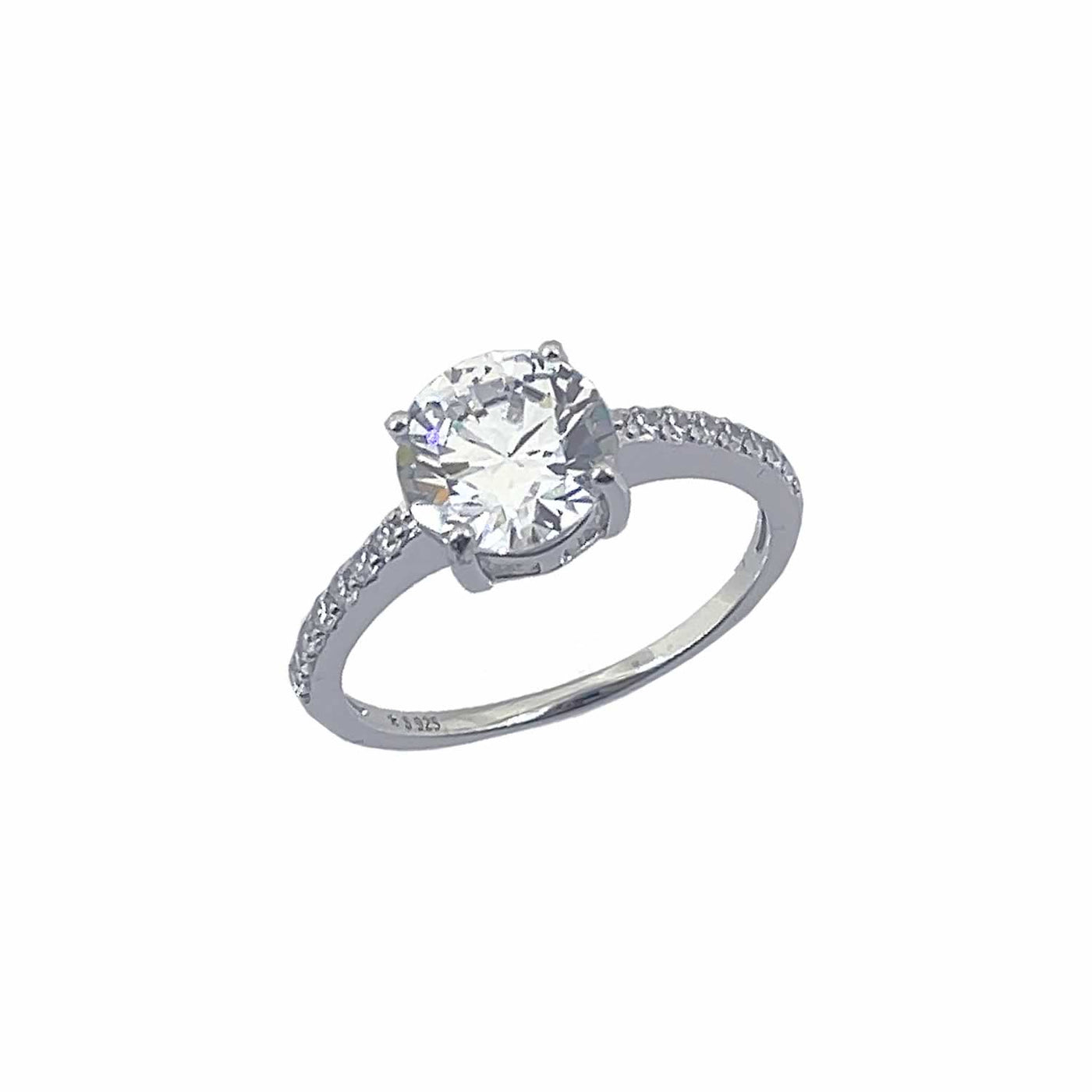 Women's Round  Solitaire Classy Statement Ring 92.5 purity silver