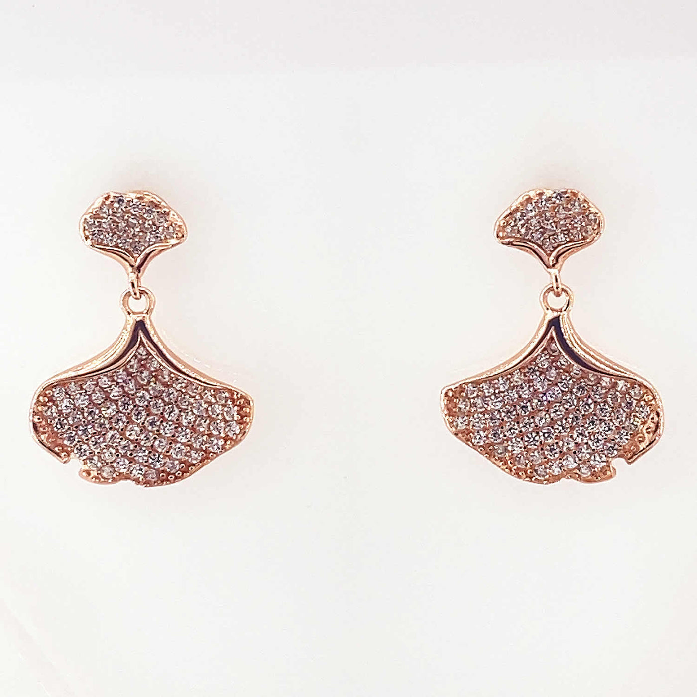 Women's Silver Rose Gold Oyster Drop Earring 92.5 Pure Silver