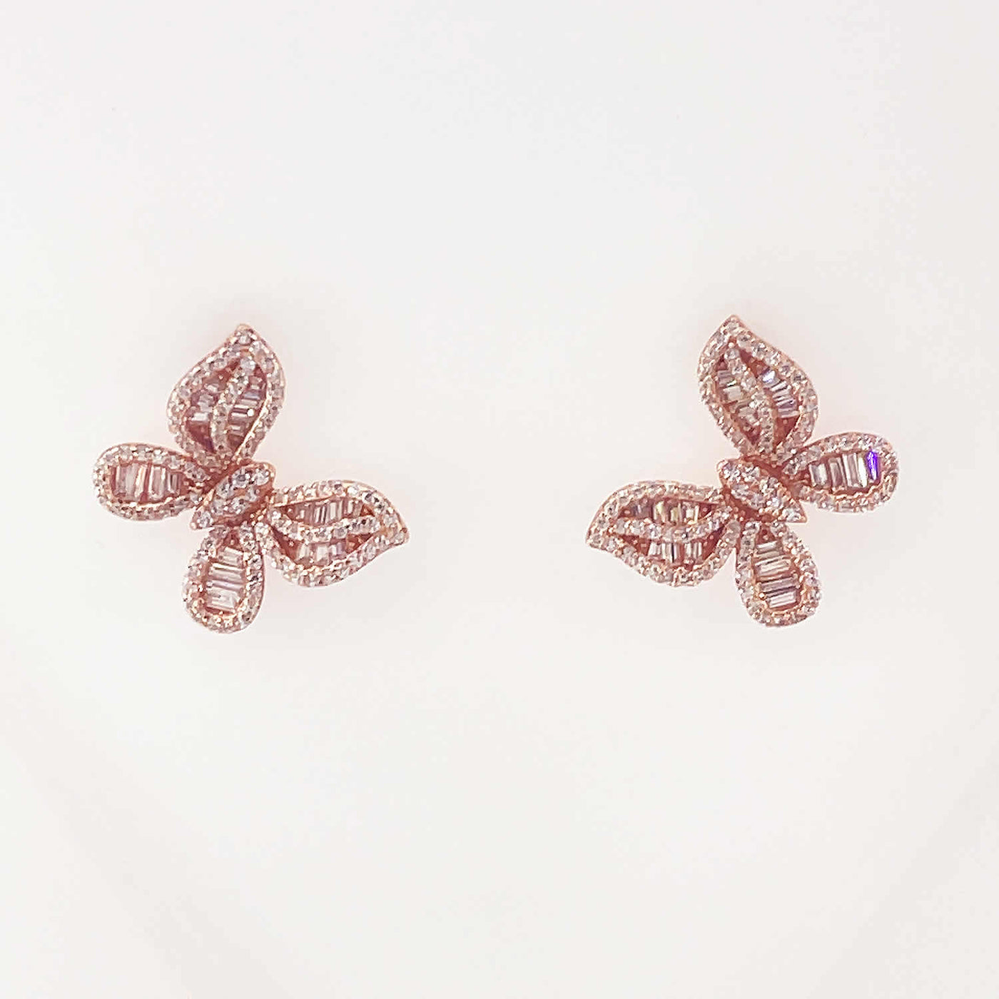 Women's Silver Rose Gold Butterfly Earring 92.5 Pure Silver