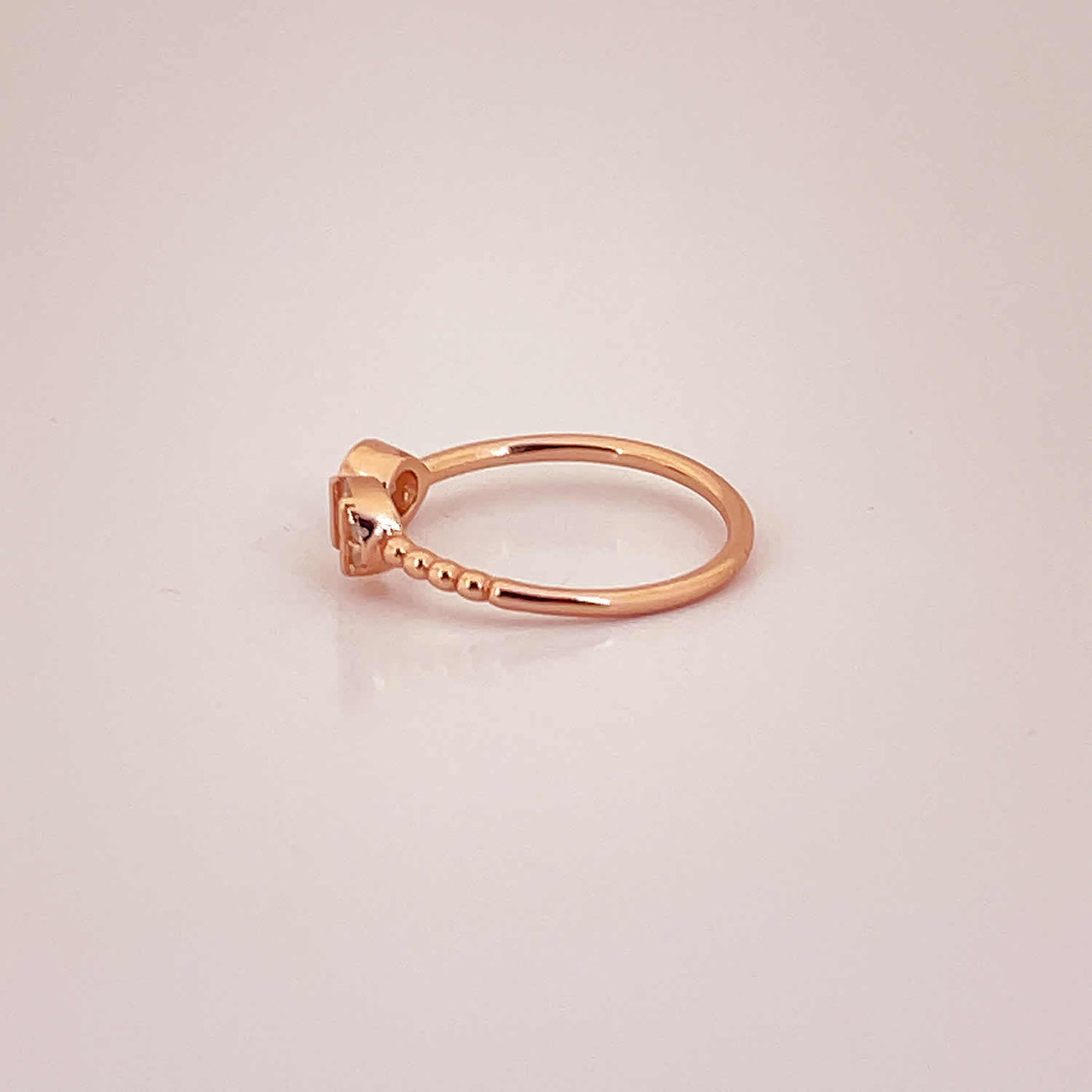 Women's Classy Geometric Rose Gold Adjustable Open Ring 92.5 purity silver