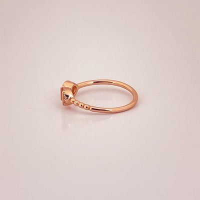 Women's Classy Geometric Rose Gold Adjustable Open Ring 92.5 purity silver