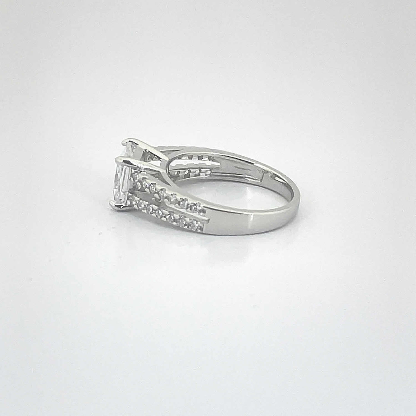 Women's Solitaire Double Layered Classy Statement Ring 92.5 purity silver