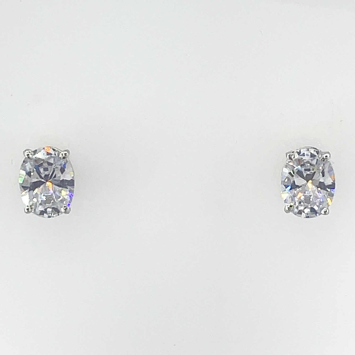 Women's Princess Cut Large Solitaire Stud Earring  92.5 Pure Silver