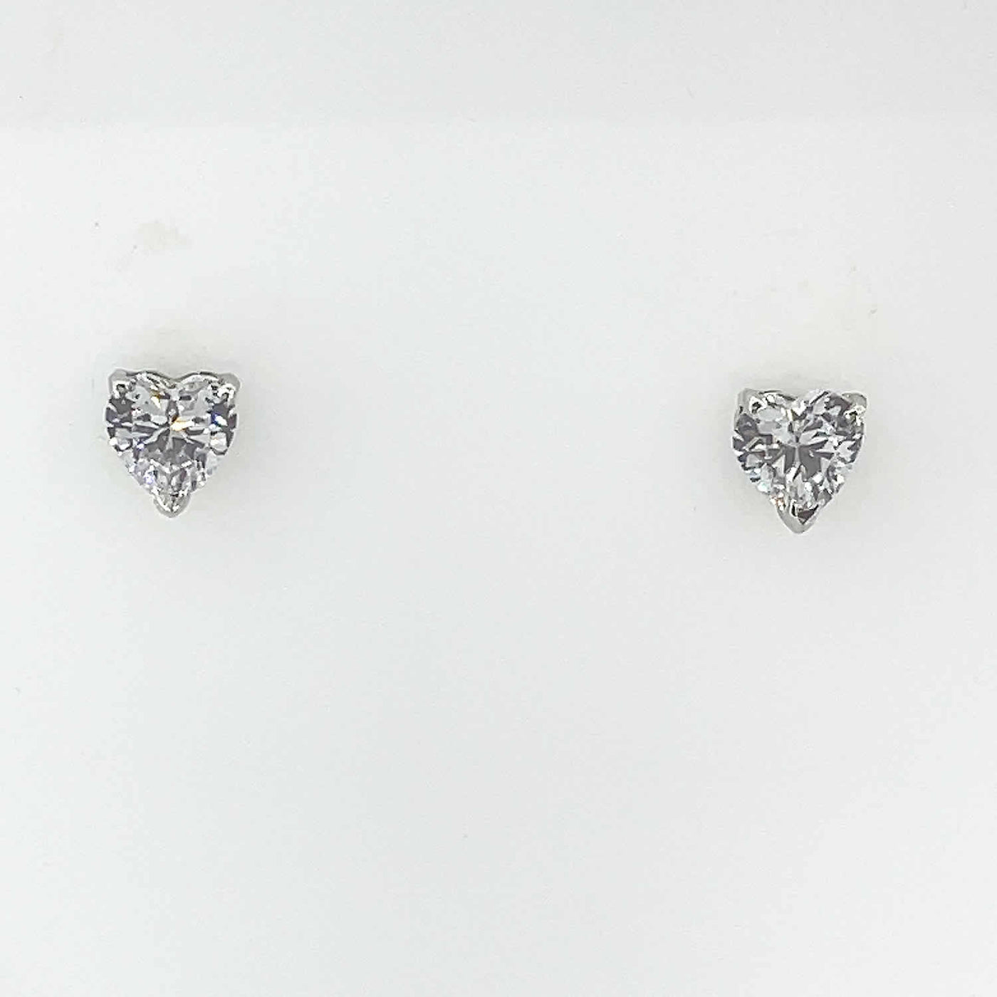 Women's Small Solitaire Heart cut Love Earring  92.5 Pure Silver