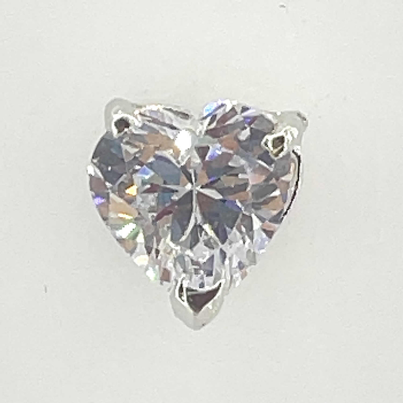 Women's Small Solitaire Heart cut Love Earring  92.5 Pure Silver