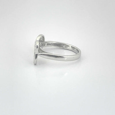 Women's Classy Love Heart and Floweret Adjustable Open  Ring 92.5 purity silver