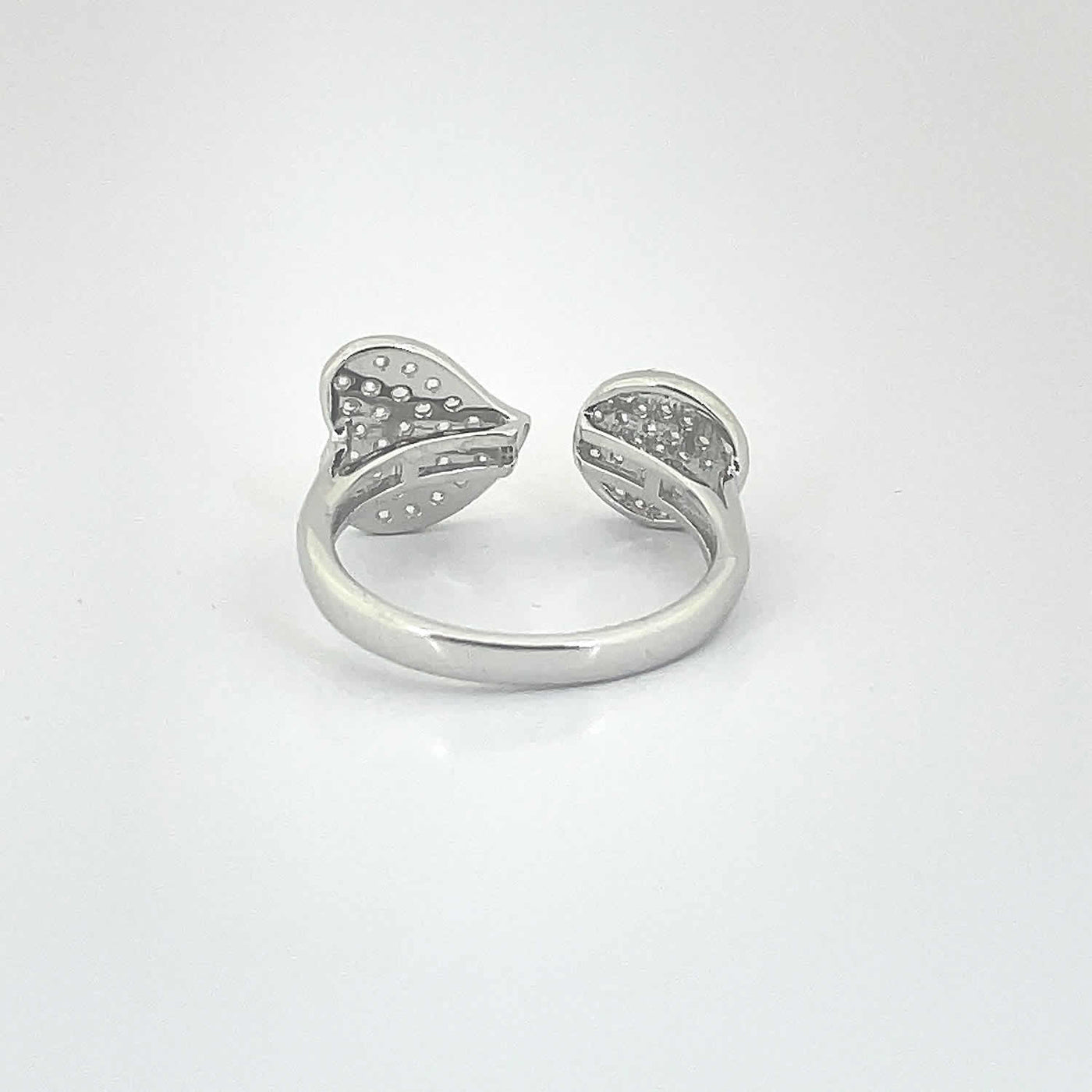 Women's Classy Love Heart and Floweret Adjustable Open  Ring 92.5 purity silver