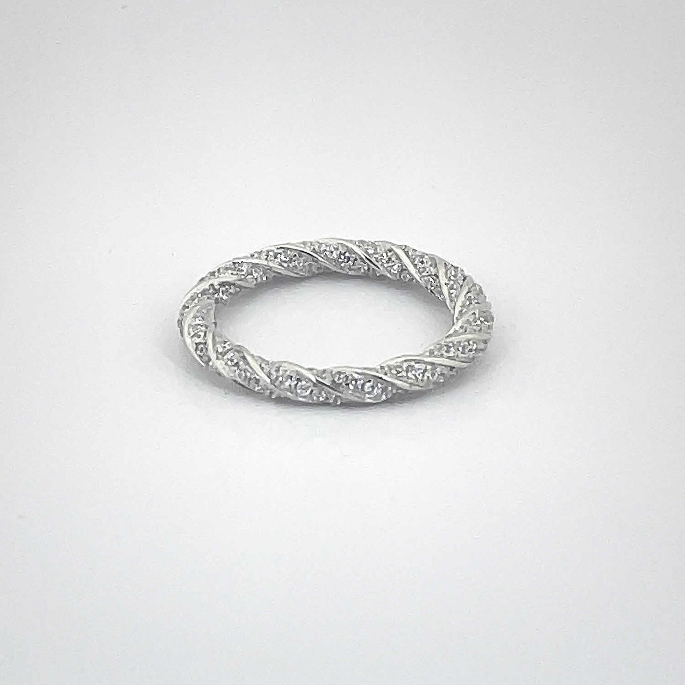 Women's Classy Engraved Rope  Ring 92.5 purity silver