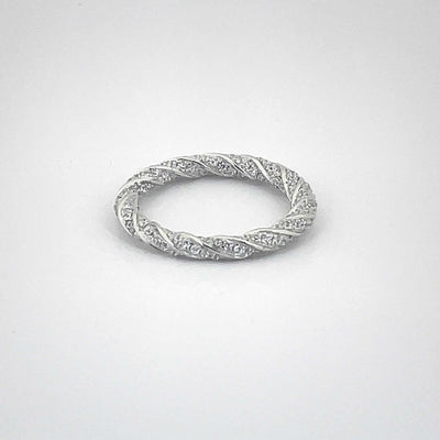 Women's Classy Engraved Rope  Ring 92.5 purity silver