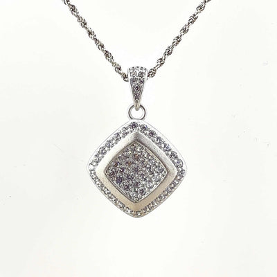 Women's Silver Rose Gold Geometric Diamond shaped Matt  Pendant 92.5 Pure Silver