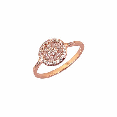 Women's Classy Rose Gold Floweret Statement  Ring 92.5 purity silver