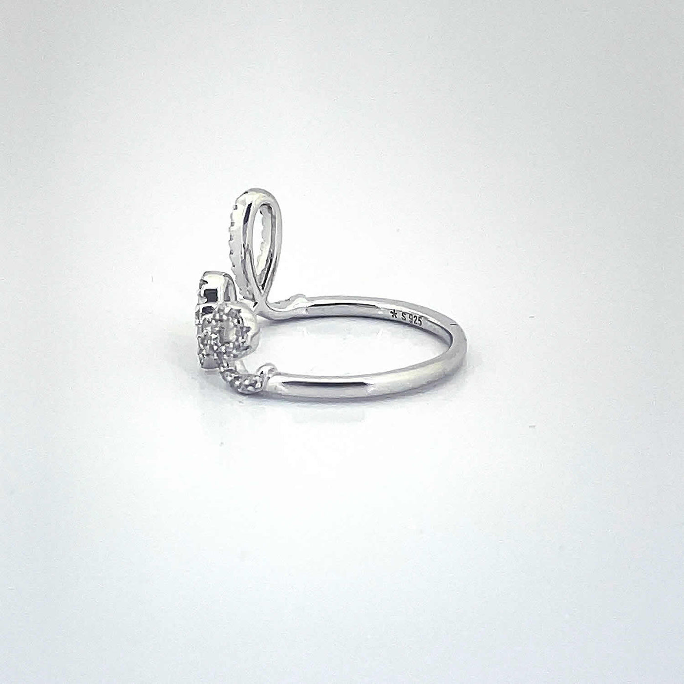 Women's Classy Love Cursive Ring 92.5 purity silver