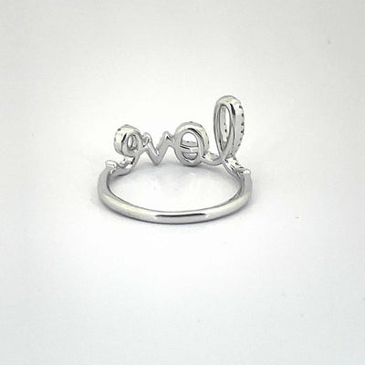 Women's Classy Love Cursive Ring 92.5 purity silver