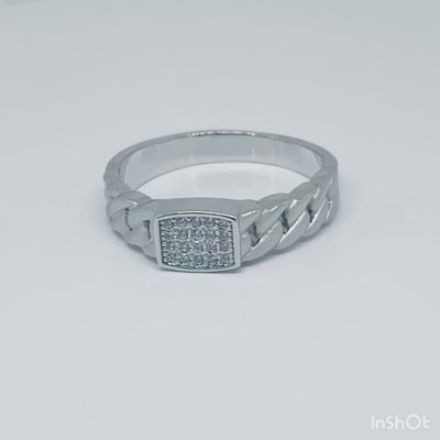 Men's Classy Rope Design Matt Statement Ring 92.5 purity silver