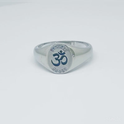 Men's Classy Religious Om Ring 92.5 purity silver