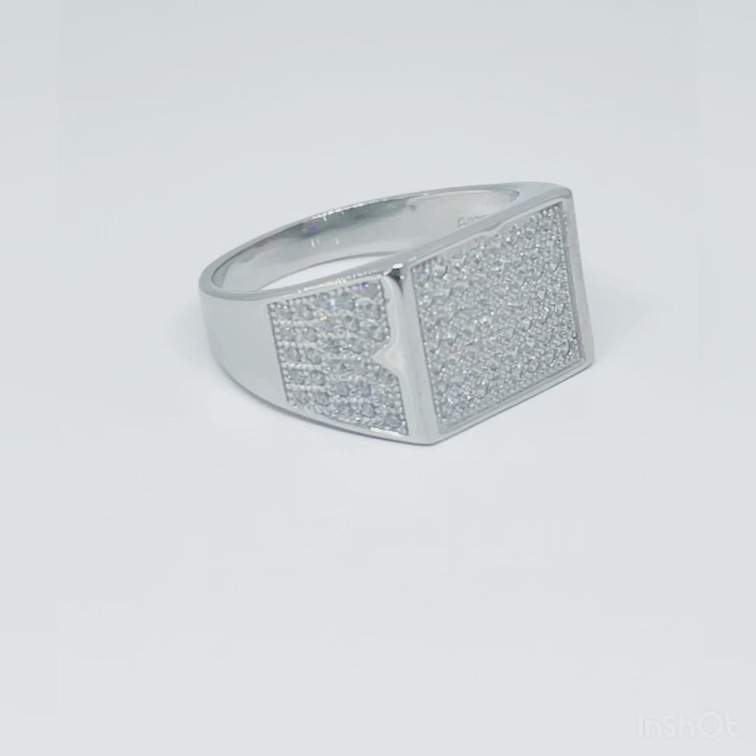 Men's Classy Cocktail  Statement Ring 92.5 purity silver