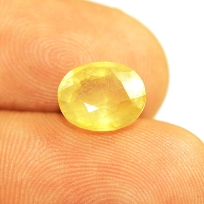 BLUEMONDS Yellow Sapphire all sawa Ratti size or 2.25 ratti to 11.25 ratti Pukhraj (Certified loose Yellow Sapphire Stone)