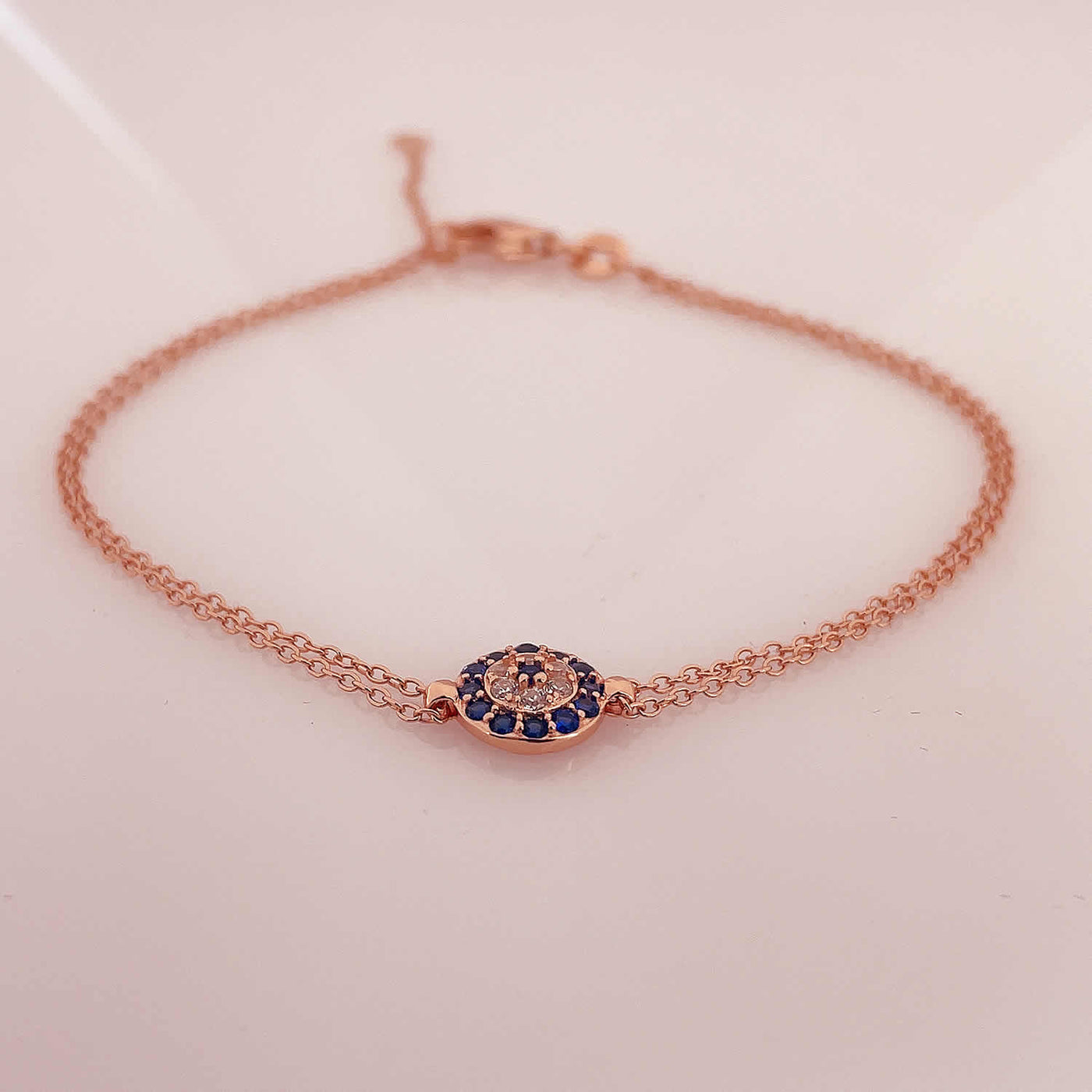 Women's Silver Small Evil Eye Adjustable Tennis Bracelet bracelet  92.5 Pure Silver